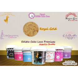 Royal Gold Colour | Silhouette Cake Design Premixes | Metallic Shade | 200 Grams